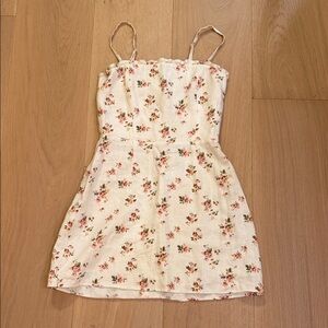 Reformation Floral Linen Mini Dress